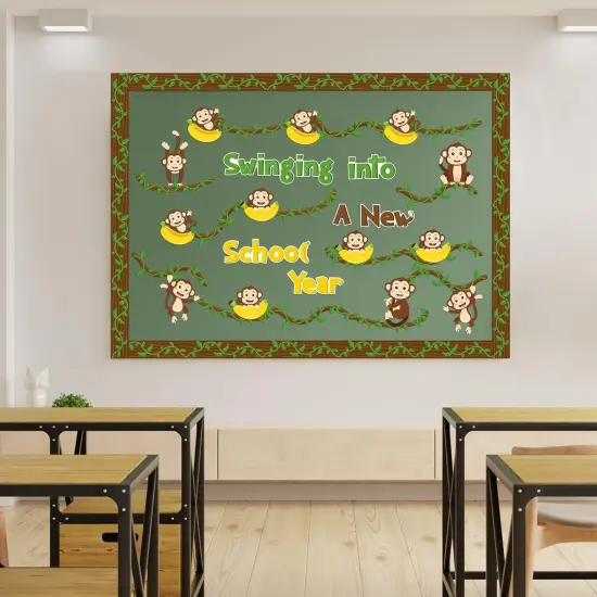 92Pcs Wild Monkey School Bulletin Board Set {4}