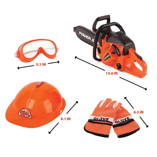 The Bubble Factory: Power Saw - Electric Power Tool Toy Set, Safety Goggles, Helmet & Work Gloves, Realistic Sound, Pretend Play Construction, Kids 3+ {6}