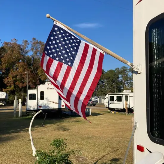 2 Pack American Flag 12x18 Inches Embroidered Small American Boat Flag Nautical Patriotic US United Flags for Outside with 2 Brass Grommets {5}