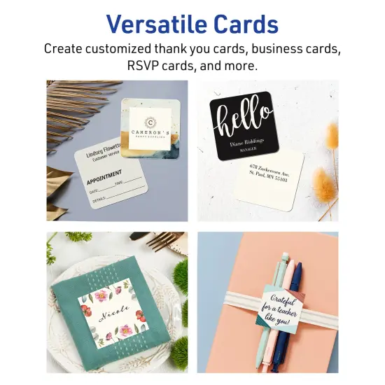 Avery Matte Ivory Square Cards, 3" x 3" Square Rounded Corners {3}