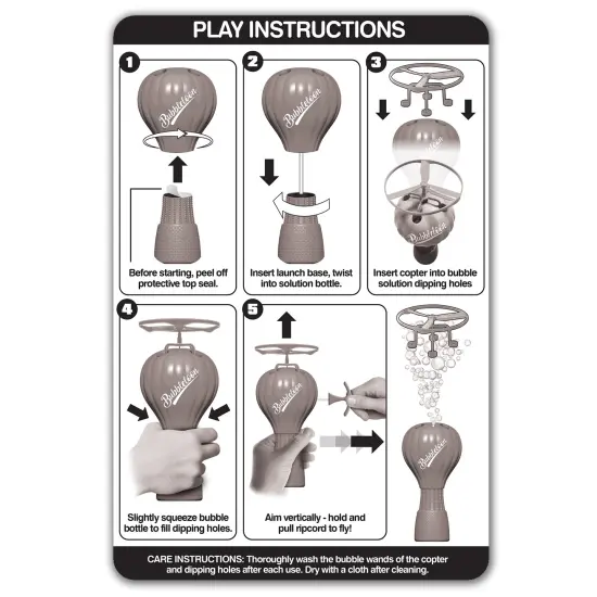 Lanard: Bubble Club Bubbleloon 3 Pack Bundle - Blue & 2 Red, Bubble Helicopter Flying Toys, Rip Cord Launcher, Easy Setup, Outdoor Play, Kids Ages 3+ {4}