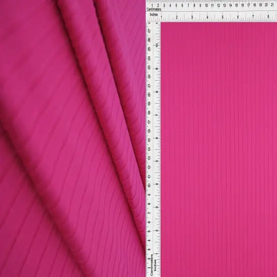 Premium 8x3 Yummy Rib Knit Fabric 58/60", Great for Fashion Projects PINK {5}