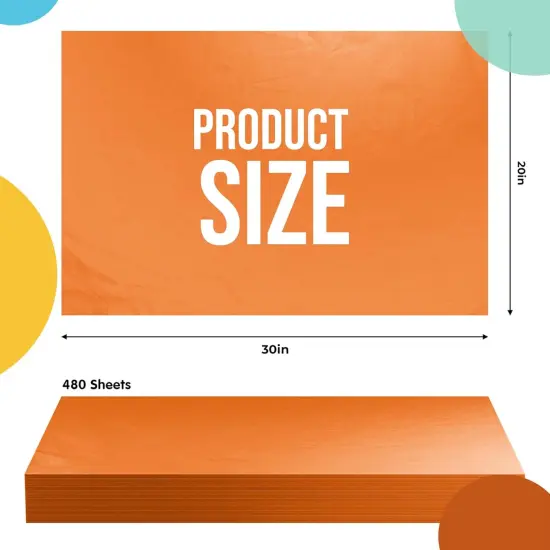 Tissue Paper for Gift Bags -20" X 30" Bulk Tissue Paper Dark Blue 480 Sheets - 10lb Newsprint for Packing, Birthday Gift Box Filler, Packing Supplies for Moving SuppliesOrange {2}