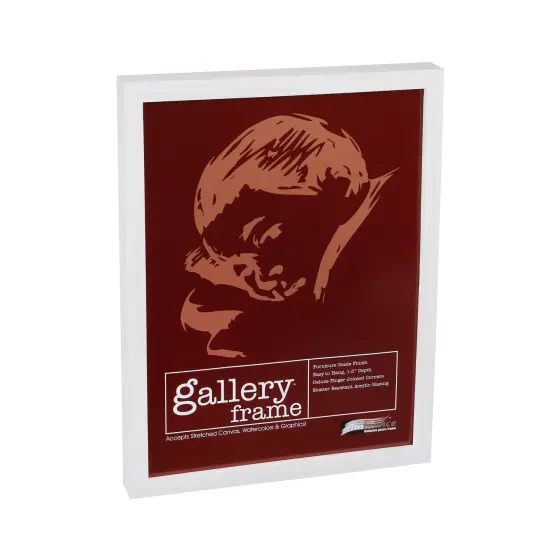 Ambiance Gallery Wood 1.5" Deep Picture Frames - 22x28 White Wash Wood Frame, Shatter-Resistant Acrylic Glazing & MDF Backing, Horizontal or Vertical Wall Display {1}