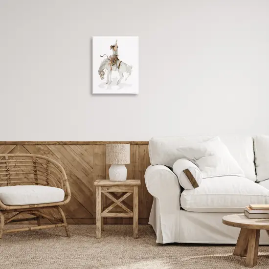 Stupell Industries Cowgirl on Rearing Horse Canvas Wall Art Design by Cindy Jacobs {2}