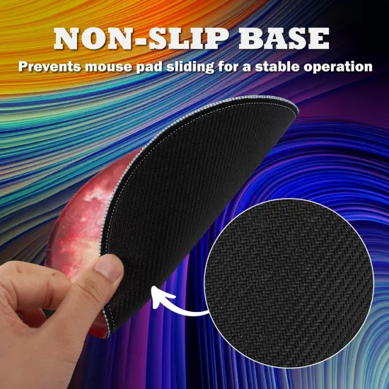 Insten Round Galaxy Mouse Pad for Home Office Gaming Computer Desk, Smooth Non Slip Rubber Moon Mat, Yellow Mars {5}
