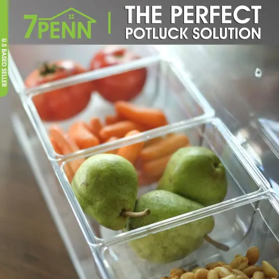 7Penn | Garnish Tray Condiment Tray with Ice Chamber Lid Condiment Containers {4}