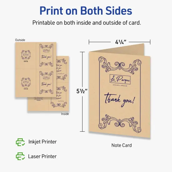 Avery Kraft Brown Note Cards, 4-1/4" x 5-1/2" Rectangle {6}