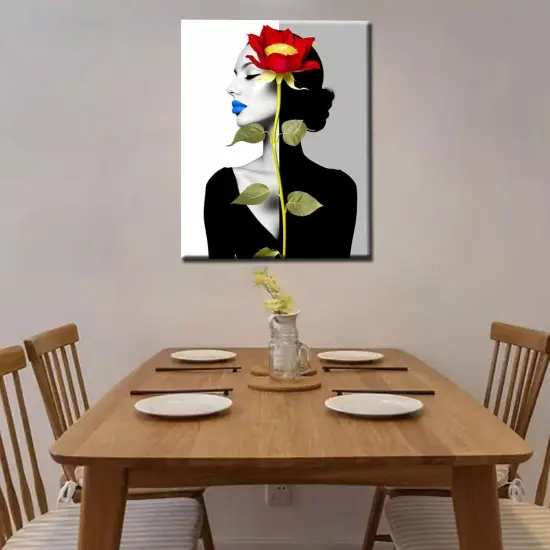 Paint by Number for Adults rose DIY Paint by Numbers for Beginner Kids Canvas for Black and White Symmetrical Pictures Painting Art Crafts Home decoration {3}