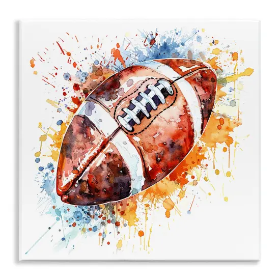 Stupell Industries Football Chromatic Splash Wall Plaque Art Design by LSR Design Studio {1}