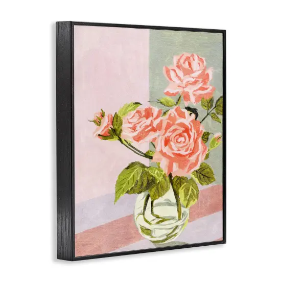 Stupell Industries Pink Roses on Pastels Framed Giclee Wall Art Design by Melissa Wang {3}