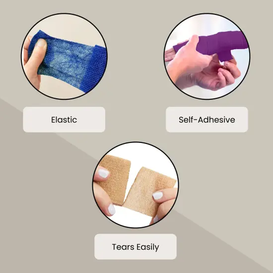 12 Rolls Self Adherent Stretch Bandage Wrap 2 Inch x 6 Yards, Adherent Cohesive Vet Tape for First Aid, Wrist and Ankle Swelling, Animals, Pets, Sports (6 Colors) {7}