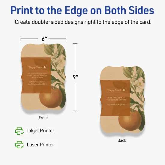 Avery Kraft Brown Postcards, 6" x 9" Rectangle Flourished Edge {6}