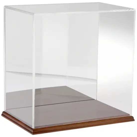 Plymor Clear Acrylic Display Case, 12" W x 8" D x 12" H Hardwood (Mirrored) {1}