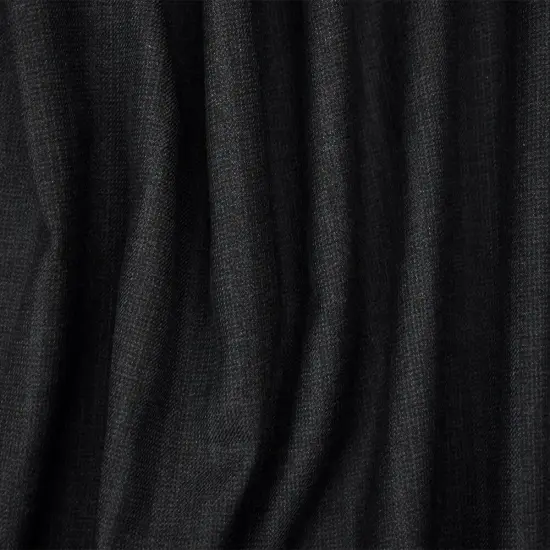 Black-Blue-Purple Wool Poly Texture Plaid Suiting Twill Woven Fabric By the Yard {2}