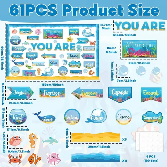 Ocean Affirmation Station Bulletin Board Set {2}