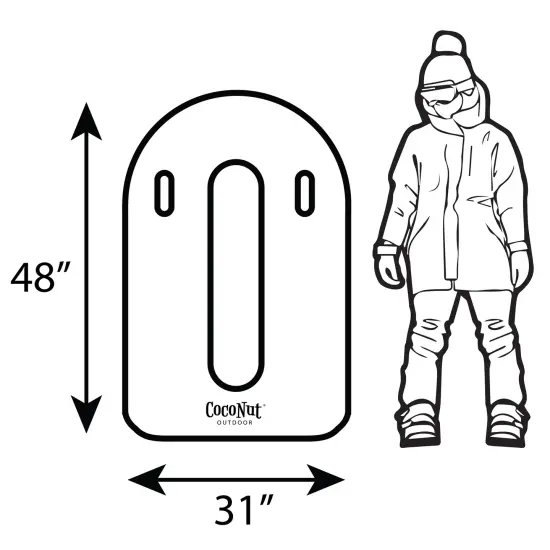 CocoNut Outdoor: Red Twister Toboggan Snow Sled - 48x31" Blue-Black-White - Winter Inflatable, Cold Resistant PVC, 200lb Cap, Kids-Teens-Adults 8+ {4}
