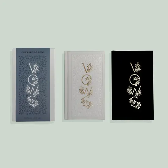 Paige Tate & Co. Our Wedding Vows - 2 Journals, Set Of Linen Cover Books, Foil Accents &Hand-Drawn Illustration, Acid-Free Archival Paper, Flat-Lay {4}