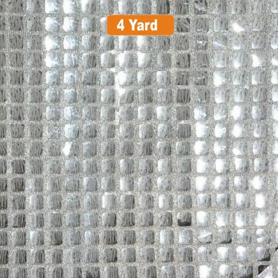 Square Sequins Fabric Quad Sequins Fabric 45" Wide Multiple Colors Silver {1}