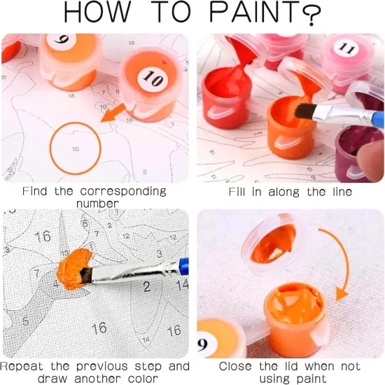 Diymood Paint by Numbers Kits for Adults Cactus, DIY Oil Painting Flower Acrylic Paint by Number for Adults Beginner with Brushes for Home Wall Decor 12x16 inch {3}