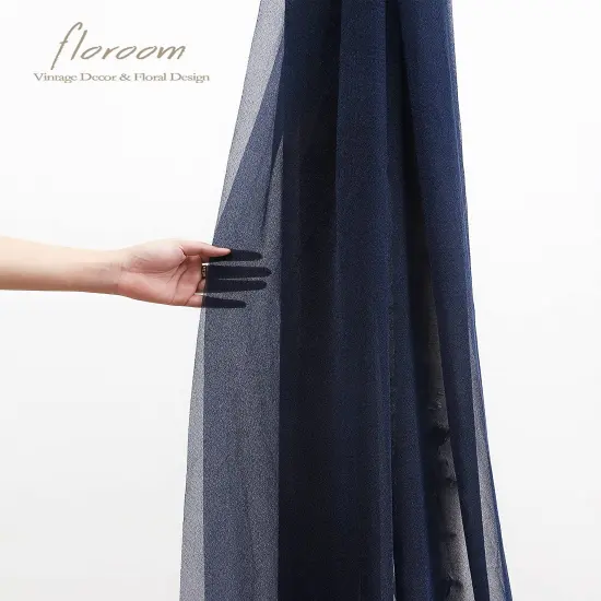 Wedding Arch Draping Fabric 2 Panels 20Ft Navy Blue Chiffon Fabric Drapes Arbor Drapery Wedding Ceremony Reception Swag Decorations {2}