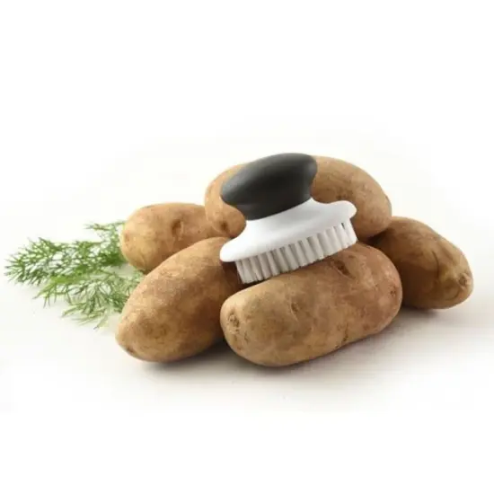 Norpro Grip-EZ Vegetable Brush - Nylon Bristle Potato Veggie Cleaning Scrubber {4}