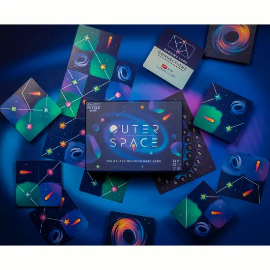 Professor Puzzle: Outer Space - The Galaxy-Building Card Game, Strategy Tile Laying, Build Connections To Score, Family Ages 12+, 2-5 Players, 30 Min {5}