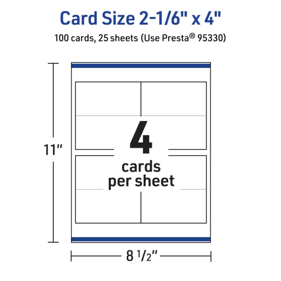 Avery Glossy White Tent Cards, 2-1/6" x 4" Rectangle {5}