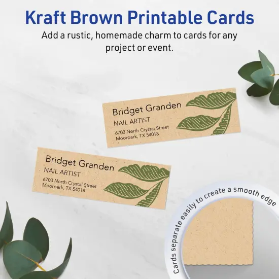 1" x 3" Rectangle, Kraft Brown Business Cards {2}