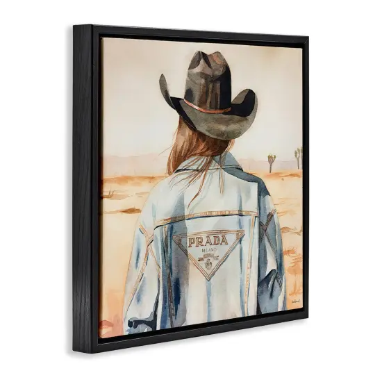 Stupell Industries Glam Desert Cowgirl Floater Framed Canvas Wall Art Design by Amanda Greenwood {3}