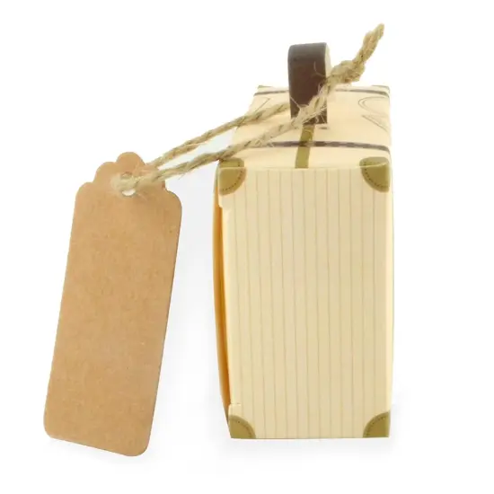Faylapa Suitcase Candy Boxes, Party Favor Candy Box, Vintage Kraft Paper Gift Bag for Travel Theme Party,Wedding,Birthday,Bridal Shower (Travel Themed 50pcs) {6}