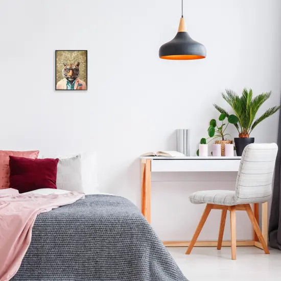 Stupell Industries Stylish Tiger Gold Wall Framed Giclee Wall Art Design by Svetlana Aleynikova {2}