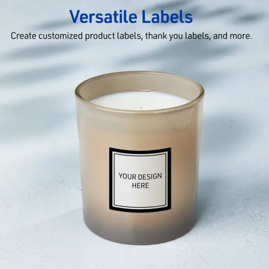 Avery Printable Square Labels, Double Black Border, 2" x 2", Glossy White Square Labels, Permanent, Laser/Inkjet, 120ct, Great for Product Labels {6}