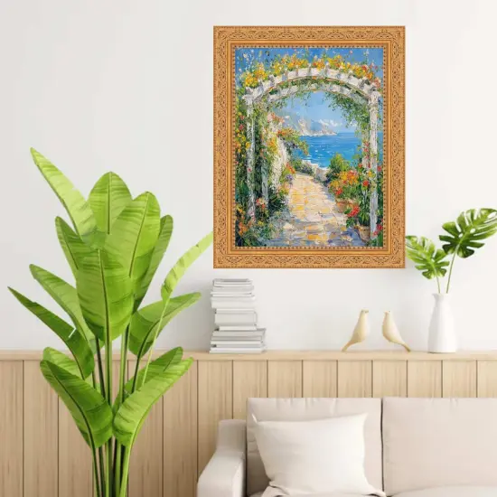 Ornate Gold Baroque With Bead Picture Frame 12x24 frame {4}