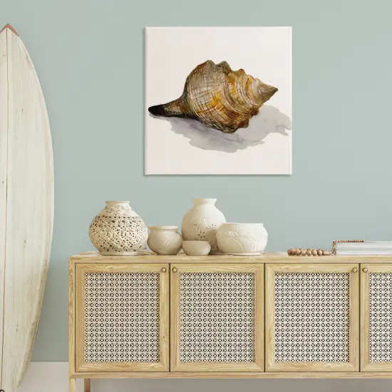 Stupell Industries Conch Shell on Beige Canvas Wall Art Design by Jacob Q {2}