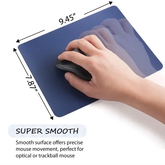 Insten Premium Leather Mouse Pad with Waterproof Coating, Anti-Slip Design, Easy to Clean, Blue - 9.45" X 7.87" {5}