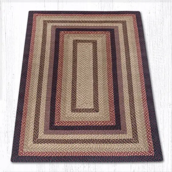 Earth Rugs RC-371 Black Cherry / Chocolate / Cream Rectangle Braided Rug 4 x 6 {1}