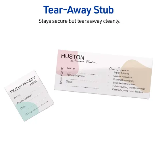 1-3/4" x 5-1/2" Rectangle, Glossy White Tickets {4}