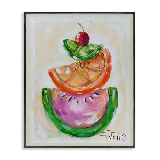 Stupell Industries Stacked Fruit Slices Framed Giclee Wall Art Design by Estelle Grengs {1}