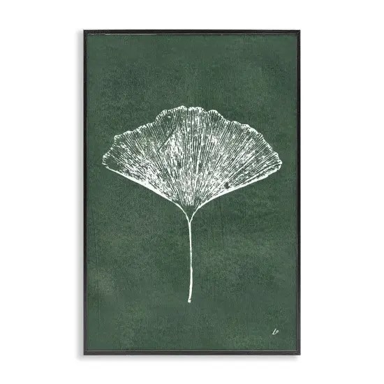 Stupell Industries Ginkgo Impression on Green Framed Giclee Wall Art Design by Lydia Orange {1}