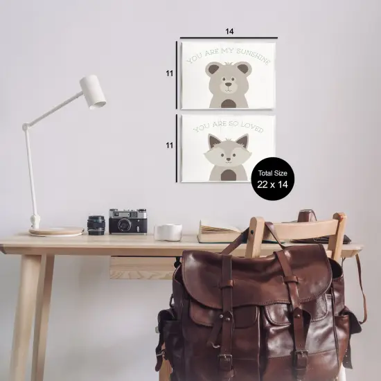 Stupell Industries Uplifting Kid's Animal Quotes 2pc Wall Plaque Art Set Design by Natalie Carpentieri {3}