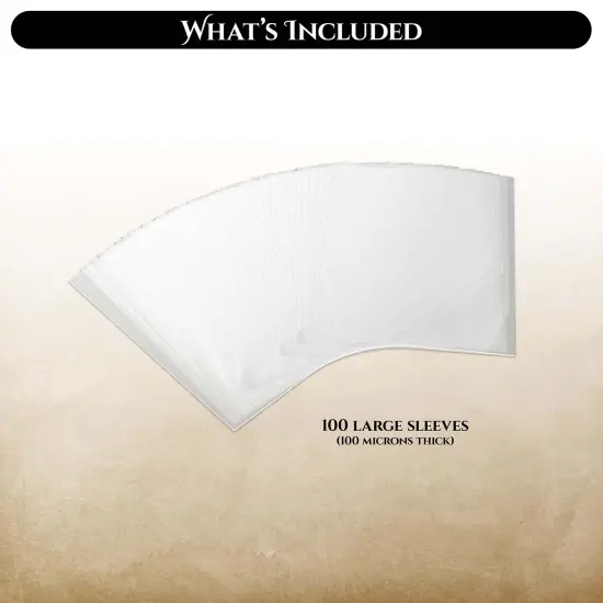 Middara: The Sexiest Sleeves 100 Pack - 5x6" Large Size, Clear Card Sleeves, Custom Act 1 Board Game Accessory, Thick Design Protection, RPG Add-On {3}