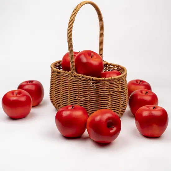 12 Pcs 3inch Fake Apples Decoration Artificial Apples Fake Fruits(Red) {4}