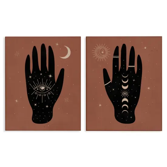 Stupell Industries All Seeing Mystical Hands 2pc Canvas Wall Art Set Design by Nina Blue {1}