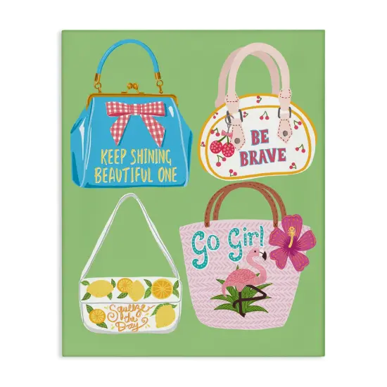 Stupell Industries Girl Vibes Handbags Canvas Wall Art Design by Jo Reid {1}