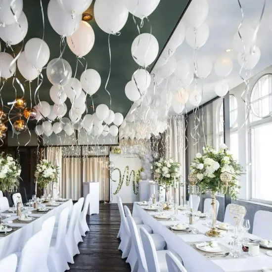 100 Pack White Balloons Kit, 10 Inch, Natural Rubber Latex for Party Decor {1}