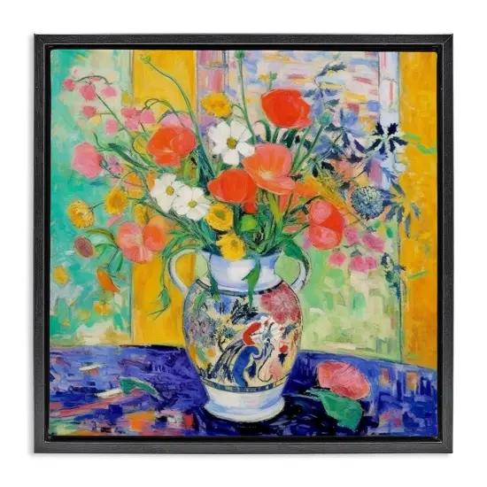 Stupell Industries Bold Bouquet Impression Floater Framed Canvas Wall Art Design by LSR Design Studio {1}