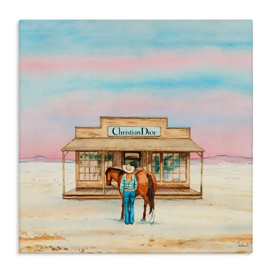 Stupell Industries Cowgirl & Horse Shopping Canvas Wall Art Design by Amanda Greenwood {1}