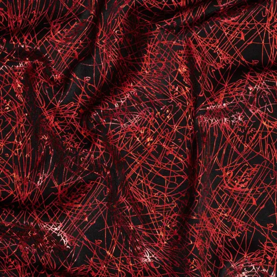 1 Yard Nylon Spandex Fabric with Dancing Splash Hologram Foil 58/60 Inch Width Lime Green {7}