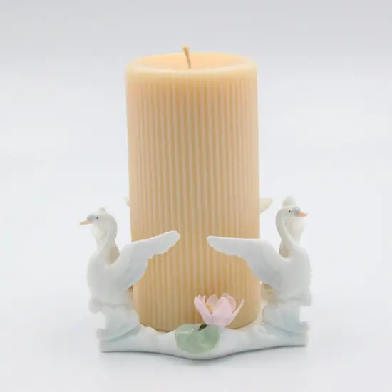 Ceramic Swan Pillar Candle Holder, Wedding D&eacute;cor or Gift, Anniversary D&eacute;cor or Gift, Romantic Home D&eacute;cor, Vanity Decor {2}